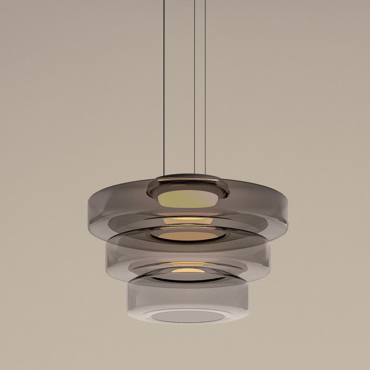 Bauhaus-inspirierte Glas Pendelleuchte mit LED und Höhenverstellung