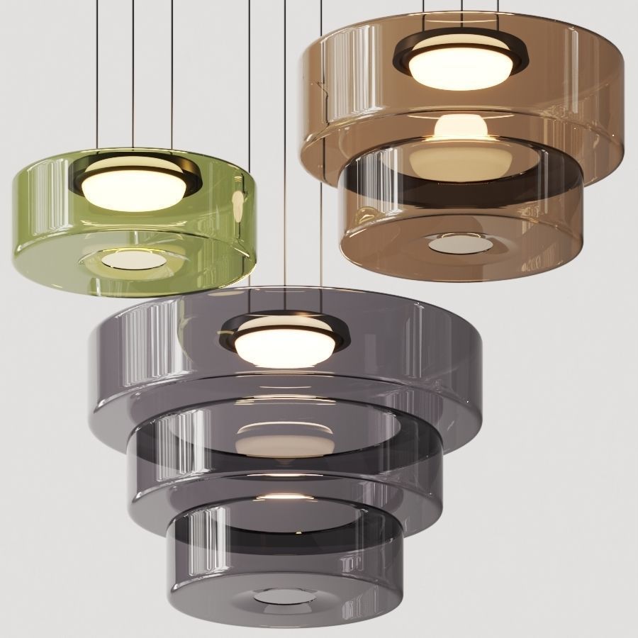 Bauhaus-inspirierte Glas Pendelleuchte mit LED und Höhenverstellung