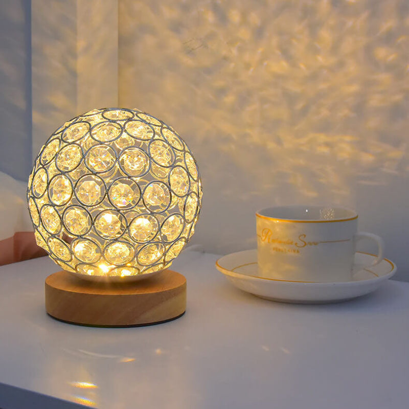 Kristall-Tischlampe – Elegantes Design mit USB-Ladung & Farbwechsel