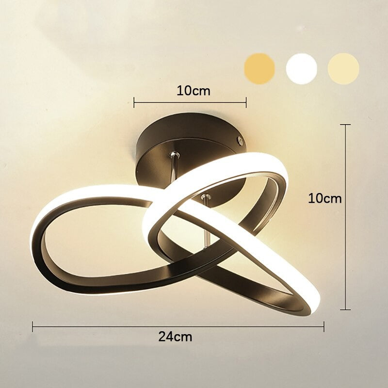 Moderne LED Deckenleuchte mit drei Ringen im skulpturalen Design