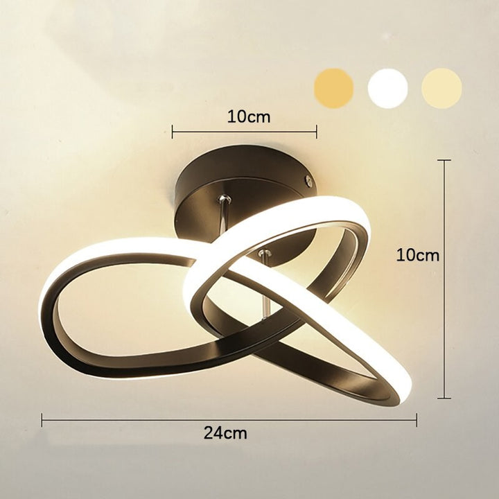 Moderne LED Deckenleuchte mit drei Ringen im skulpturalen Design
