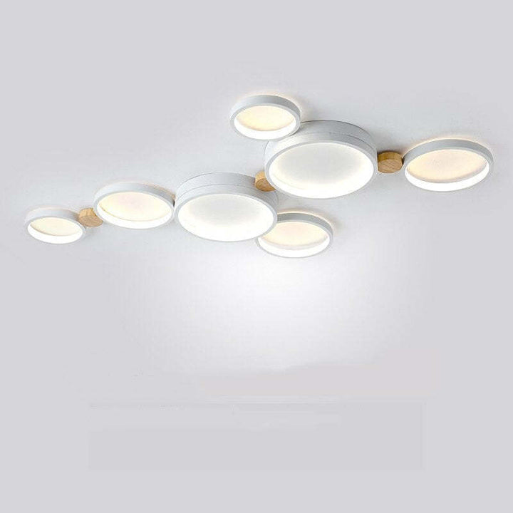Moderne LED Deckenleuchte mit Grauen Metallringen