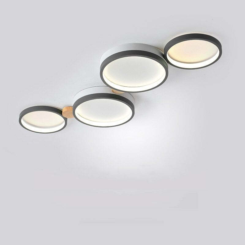 Moderne LED Deckenleuchte mit Grauen Metallringen