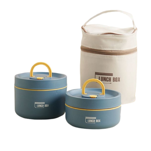 Isolierte Edelstahl-Lunchbox mit Tragetasche
