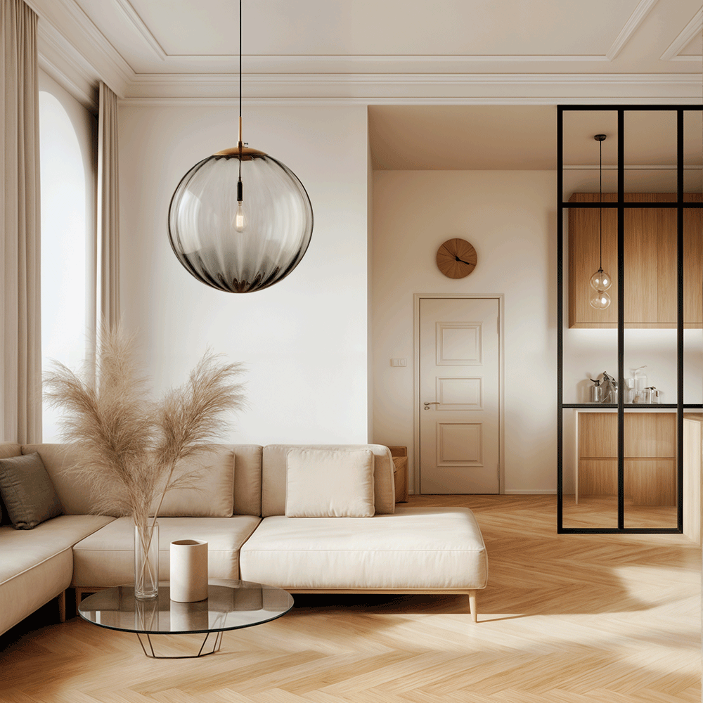 Moderne Hängelampe mit Glaskugel-Design – dimmbar & warmes Licht für jeden Raum