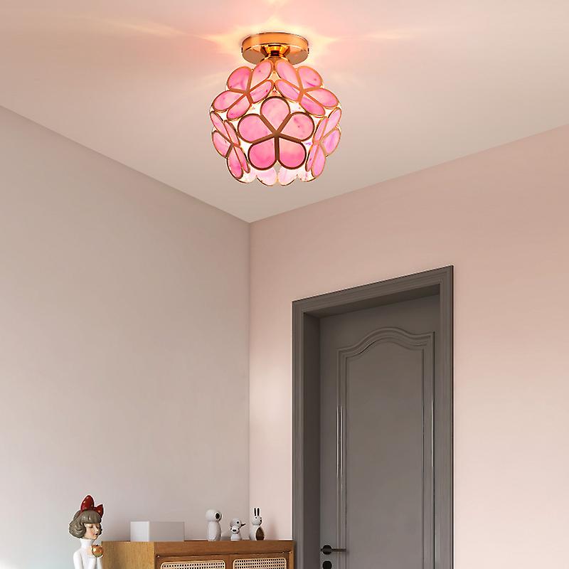 Florale Glas-Deckenleuchte mit Lichtreflexion