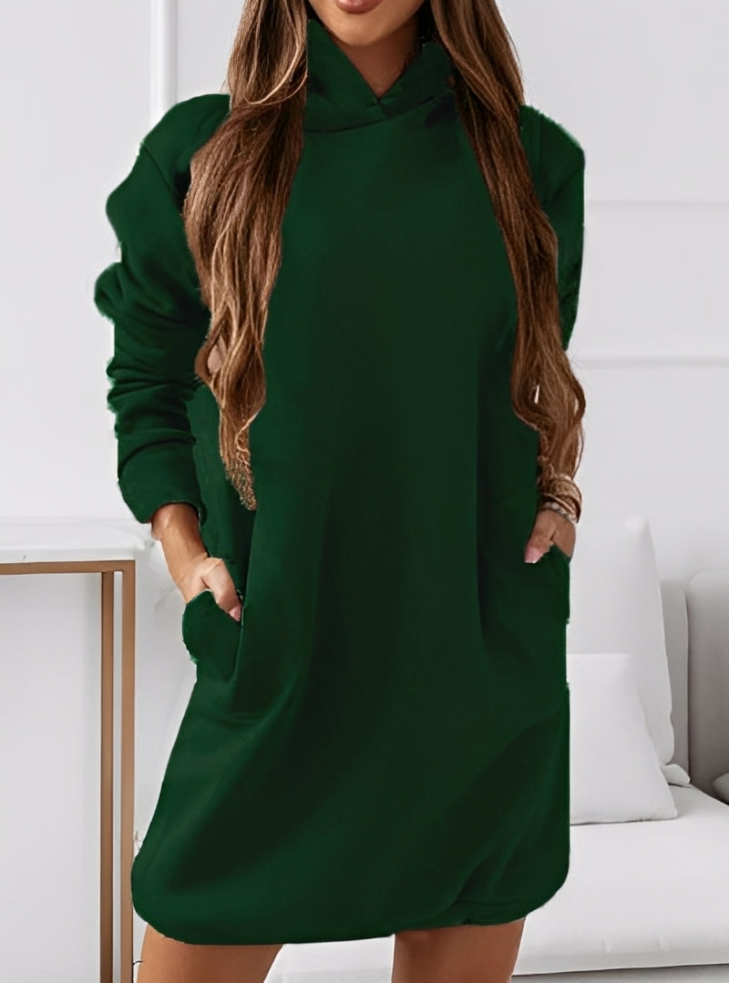 Damen Mini Hoodie Kleid Mit Modernem Schnitt