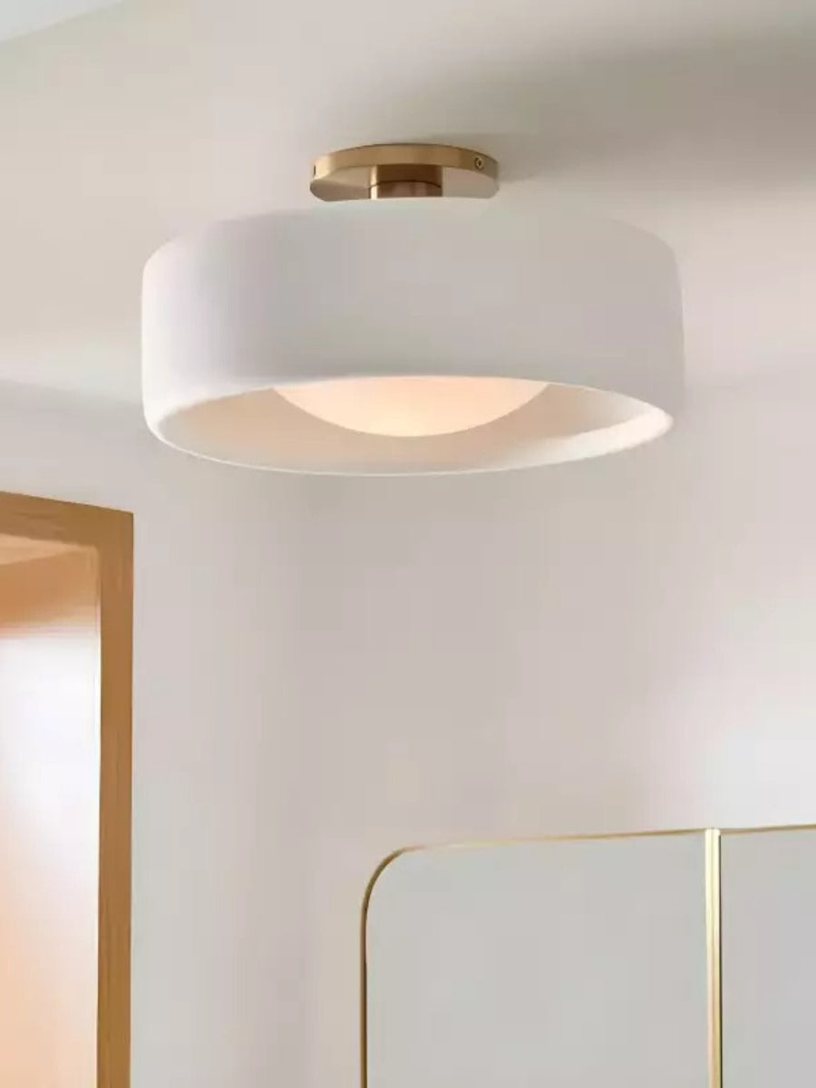 Porzellan Deckenleuchte – Moderne Flush Mount Lampe mit Metallbasis