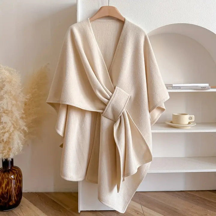 Damen Poncho Mantel Mit Winddichtem Design