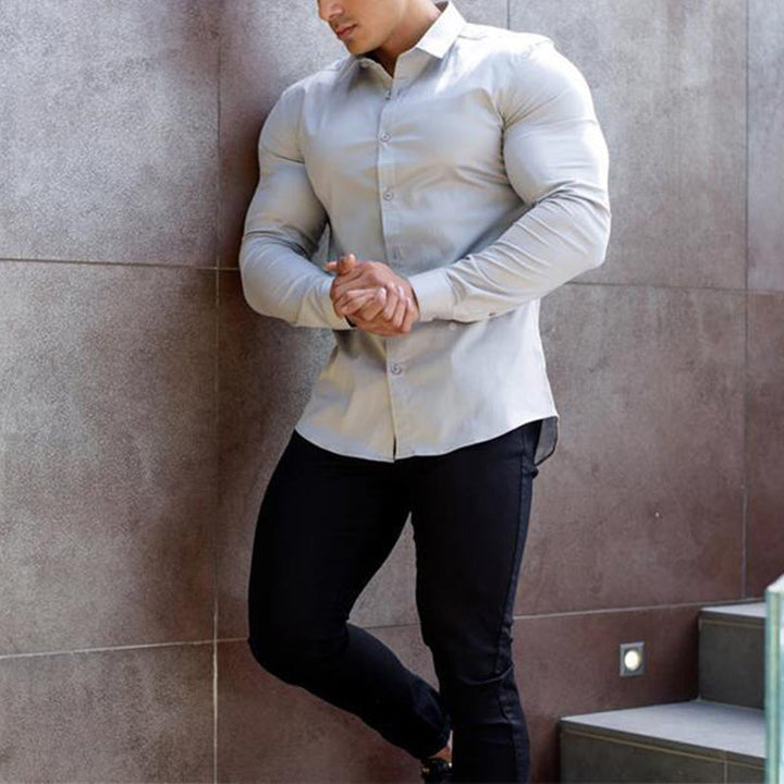 Herren Hemd Mit Schmalem Schnitt Und Langarm