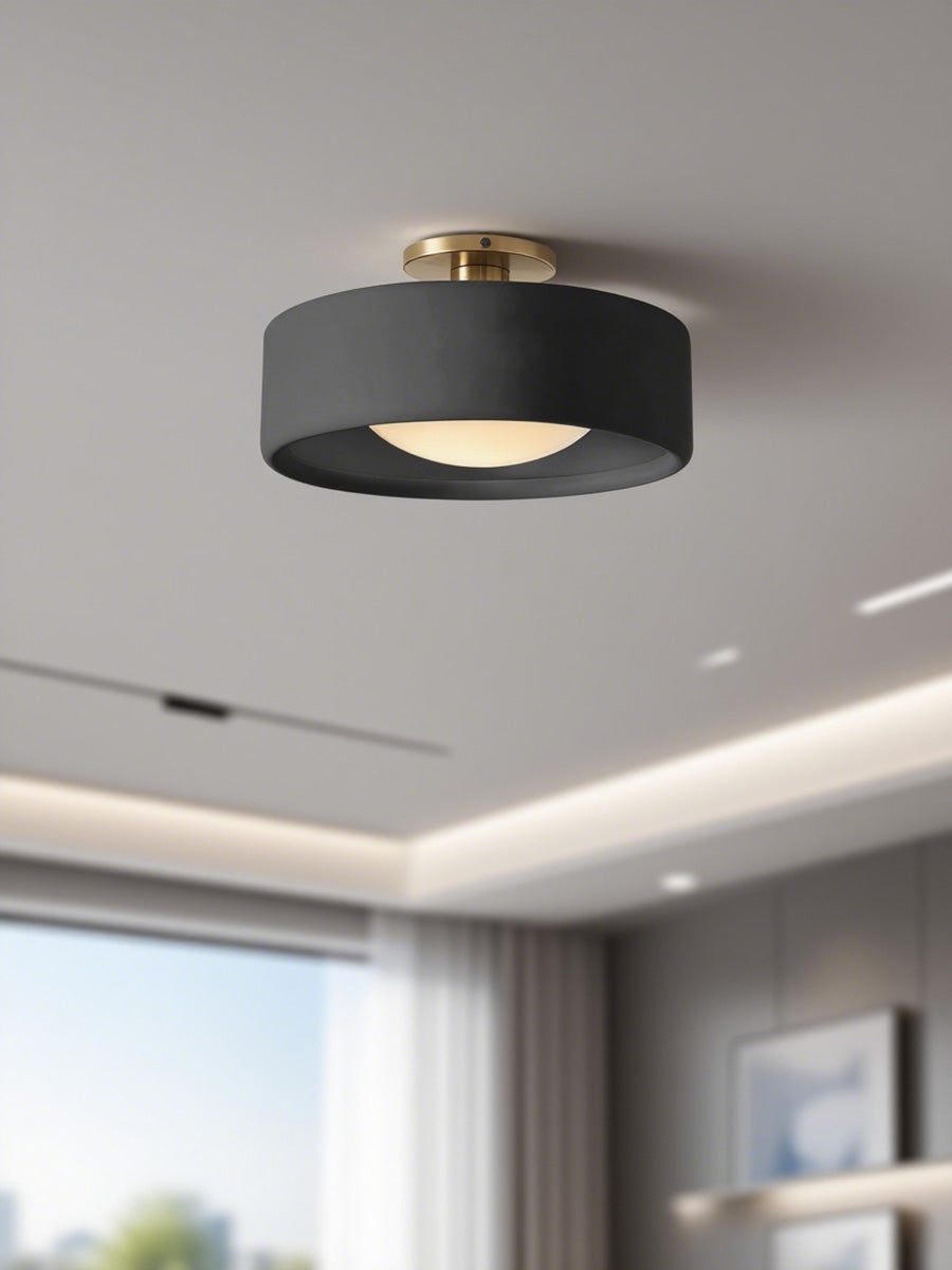 Porzellan Deckenleuchte – Moderne Flush Mount Lampe mit Metallbasis