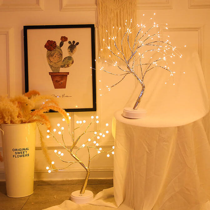 LED Tischlampe mit Kupferdraht – dimmbar & USB-aufladbar