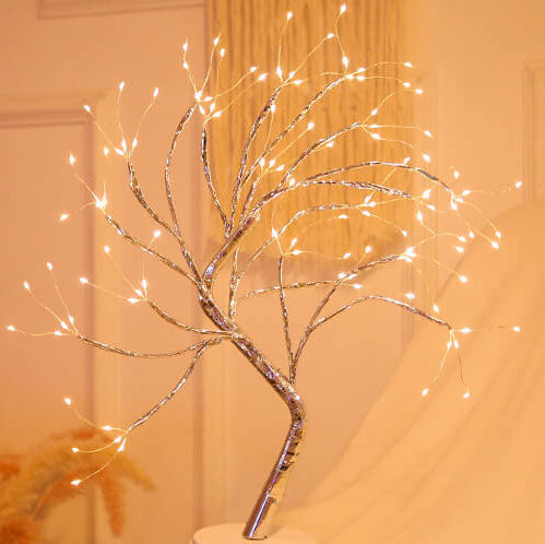 LED Tischlampe mit Kupferdraht – dimmbar & USB-aufladbar