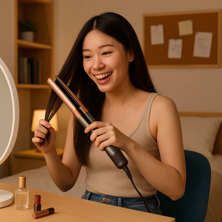 2-in-1 Haartrockner und Glätteisen für einfaches Styling