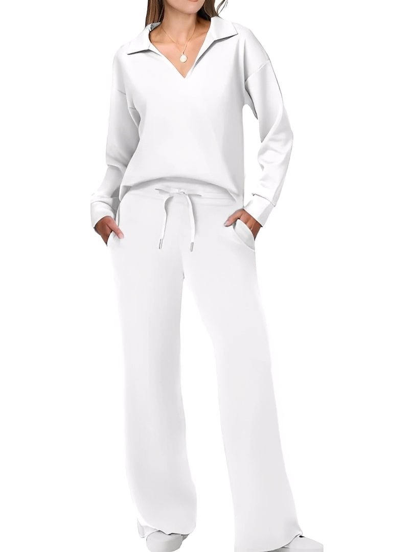 Damen Freizeit Zweiteiler Mit Lockerem Pullover Und Hose