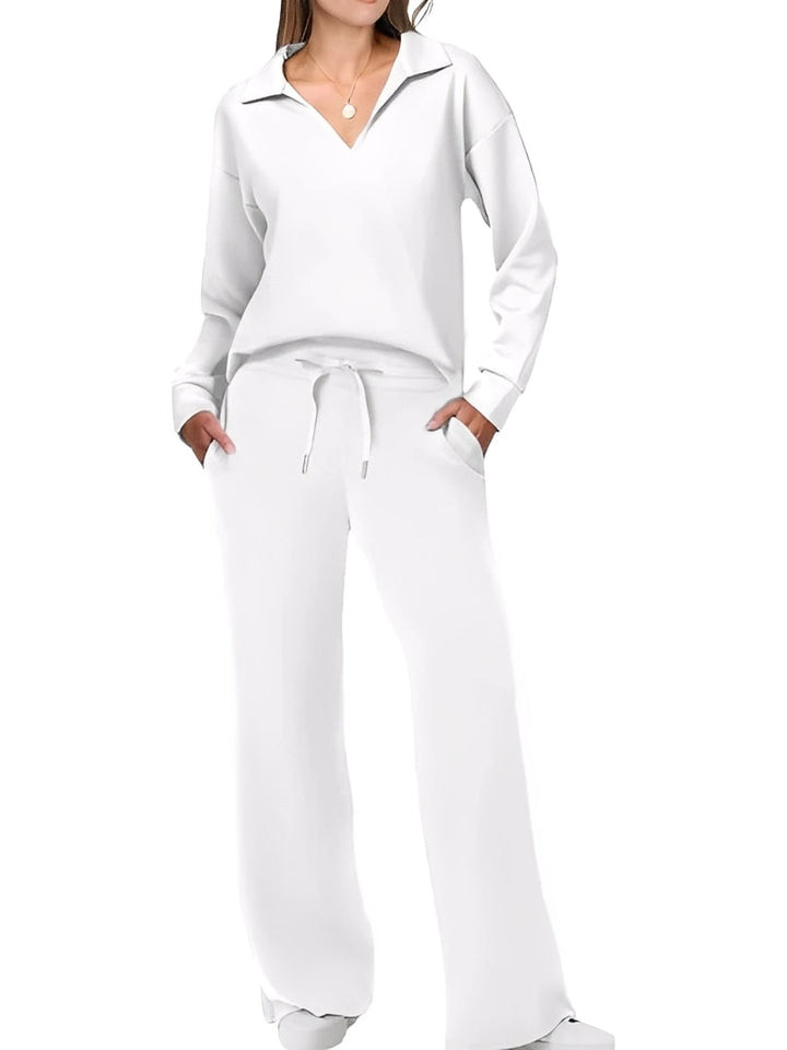 Damen Freizeit Zweiteiler Mit Lockerem Pullover Und Hose