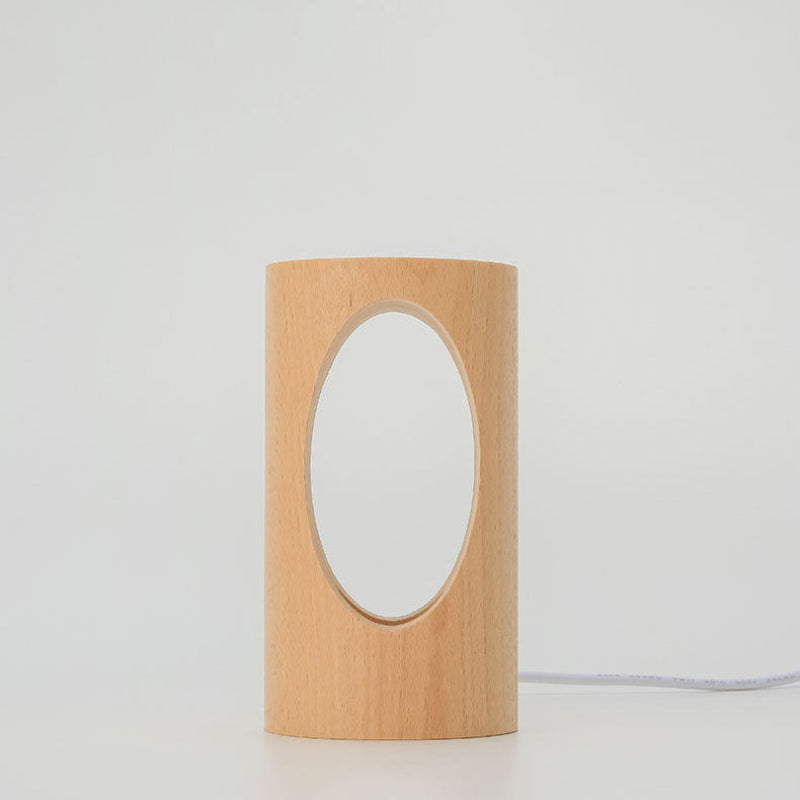 LED Leselampe – Tischlampe aus echtem Holz mit Glasdesign für Wohnzimmer & Schlafzimmer