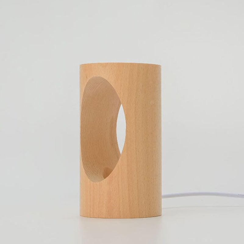 LED Leselampe – Tischlampe aus echtem Holz mit Glasdesign für Wohnzimmer & Schlafzimmer