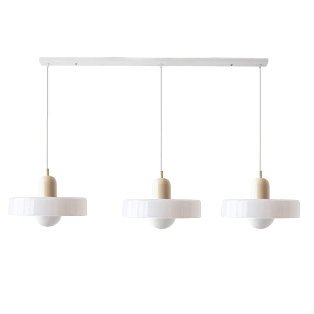 LED Pendelleuchte mit farbigen Glasschirmen für Wohnzimmer und Esszimmer