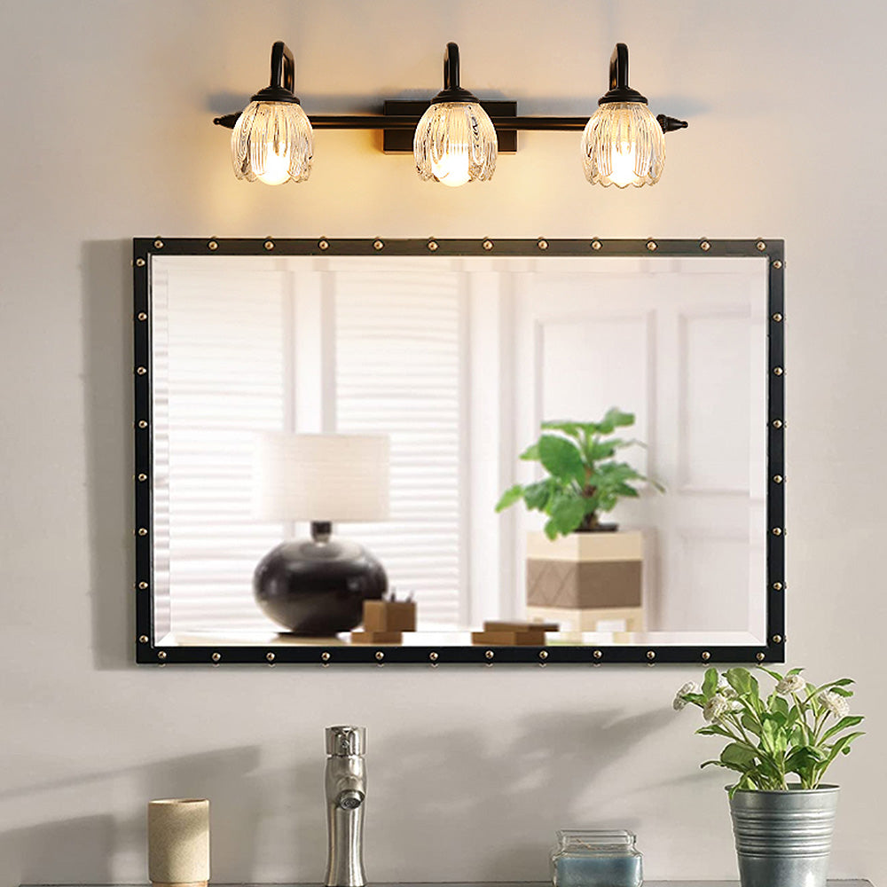 Moderne Wandleuchte mit schwarzem Glas für Badezimmer