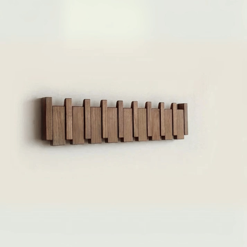 Wandhaken aus Holz - Stilvoller Kleiderhaken im Klavierdesign für Flur, Büro und Schlafzimmer