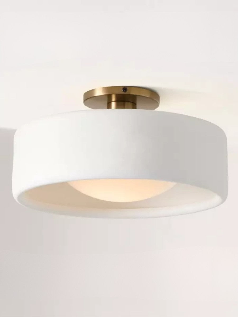 Porzellan Deckenleuchte – Moderne Flush Mount Lampe mit Metallbasis