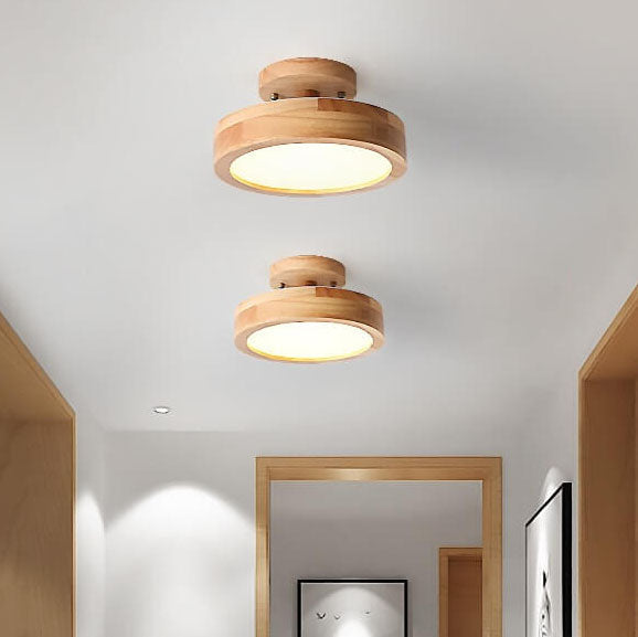 Dimmbare Moderne LED-Deckenleuchte aus Holz für Wohnzimmer & Schlafzimmer
