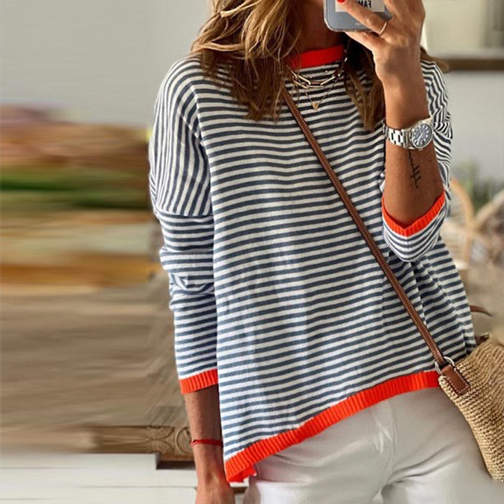 Damen Gestreiftes T Shirt Mit Elegantem Design