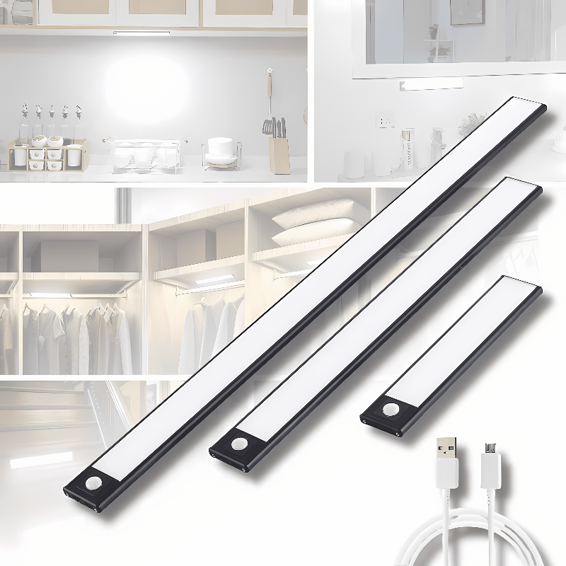 Wiederaufladbare LED-Lichtleiste mit Bewegungssensor - Kabellose Raumbeleuchtung für drinnen und draußen