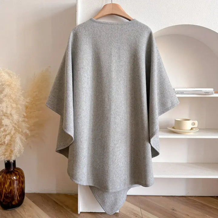 Damen Poncho Mantel Mit Winddichtem Design