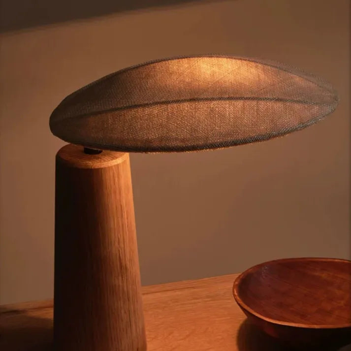 Wabi-Sabi Tischlampe aus Holz