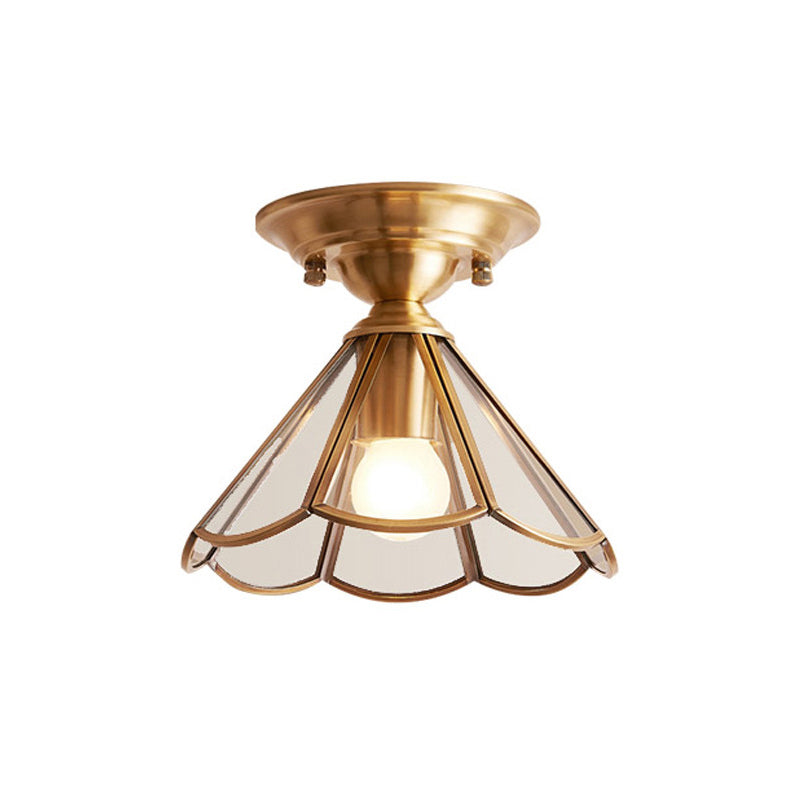 Moderne Deckenleuchte im Muschelrand-Design – Messing-Optik