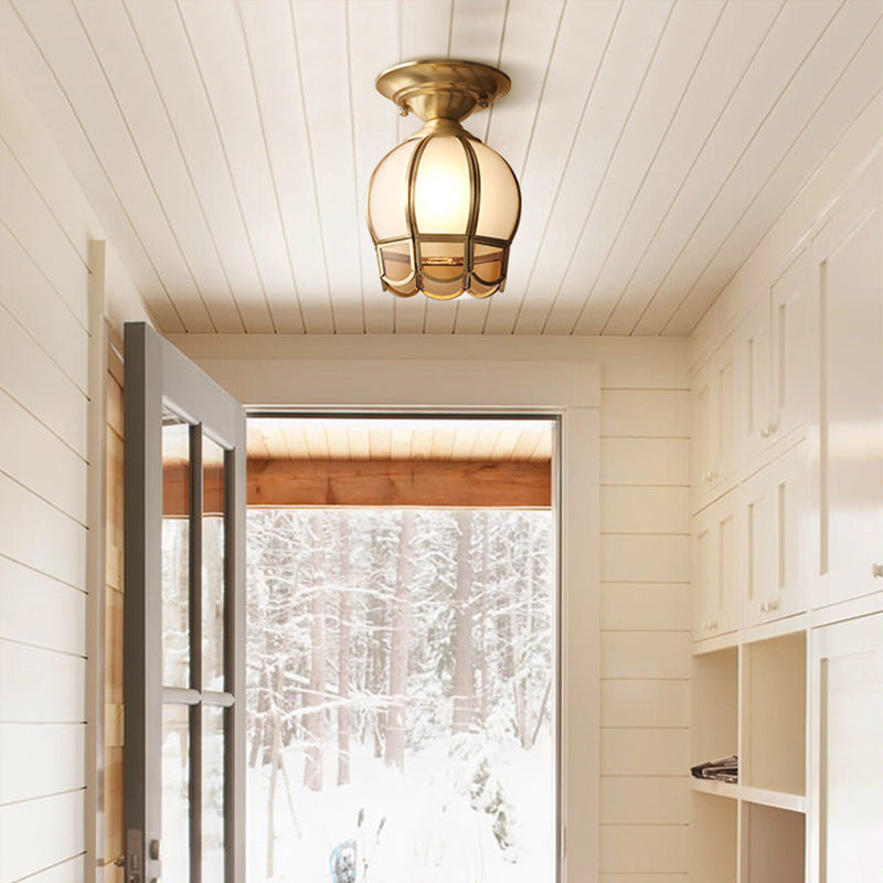 Moderne Deckenleuchte im Muschelrand-Design – Messing-Optik