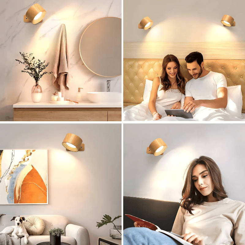 Kabellose LED-Wandlampe mit Akku & 360° Drehung