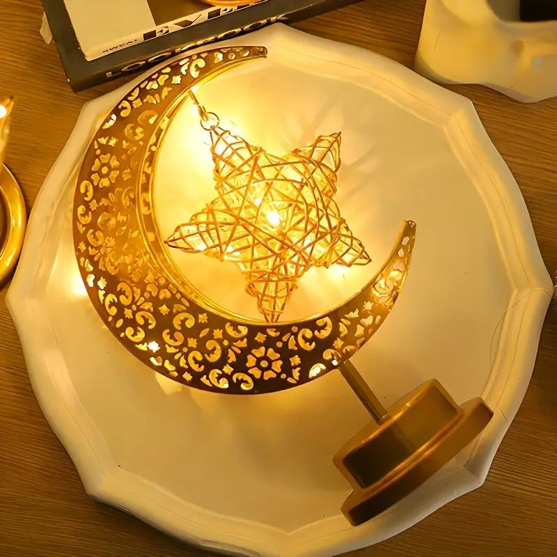 Dekorative Mondlampe mit Stern für Zuhause
