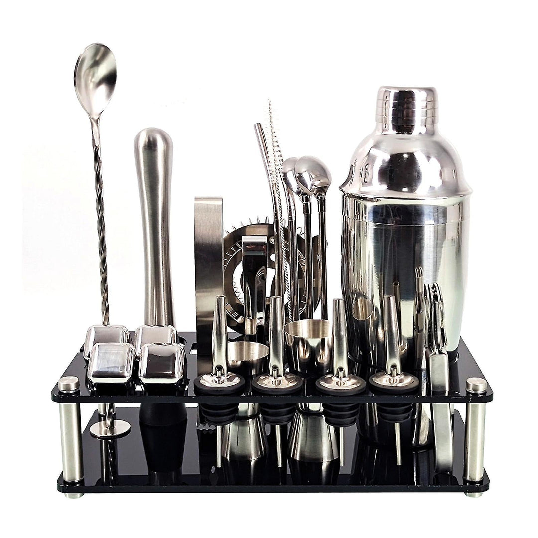 Vielseitiges Edelstahl Cocktailset mit Ständer