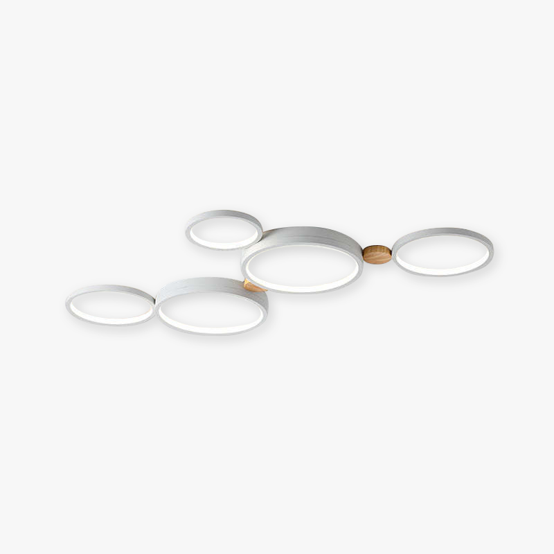 Moderne LED Deckenleuchte mit Grauen Metallringen