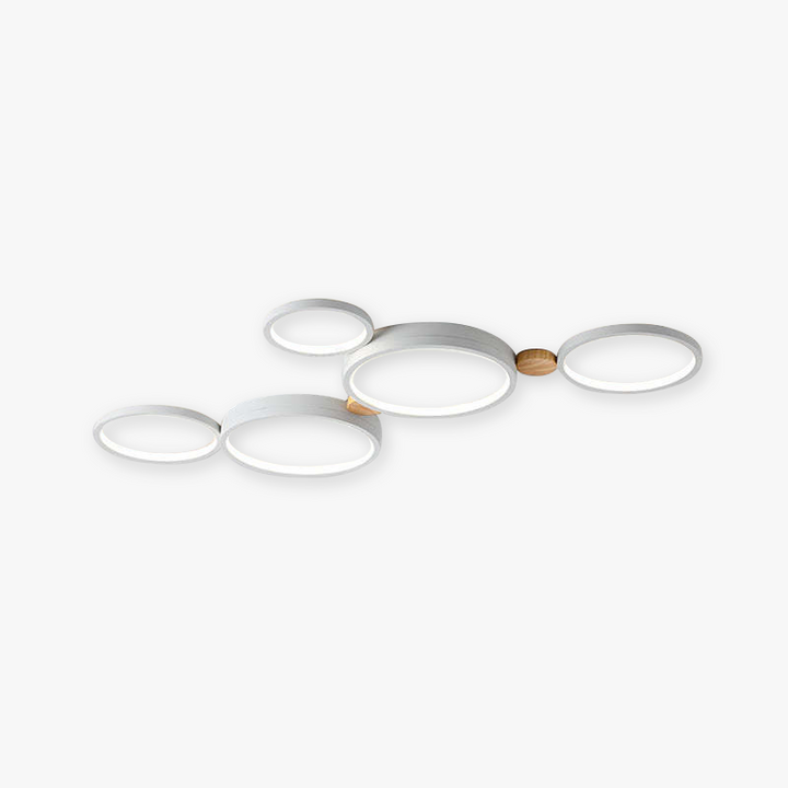 Moderne LED Deckenleuchte mit Grauen Metallringen