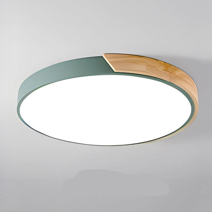 Nordische LED-Deckenleuchte aus Holz – Rundes Design im skandinavischen Stil