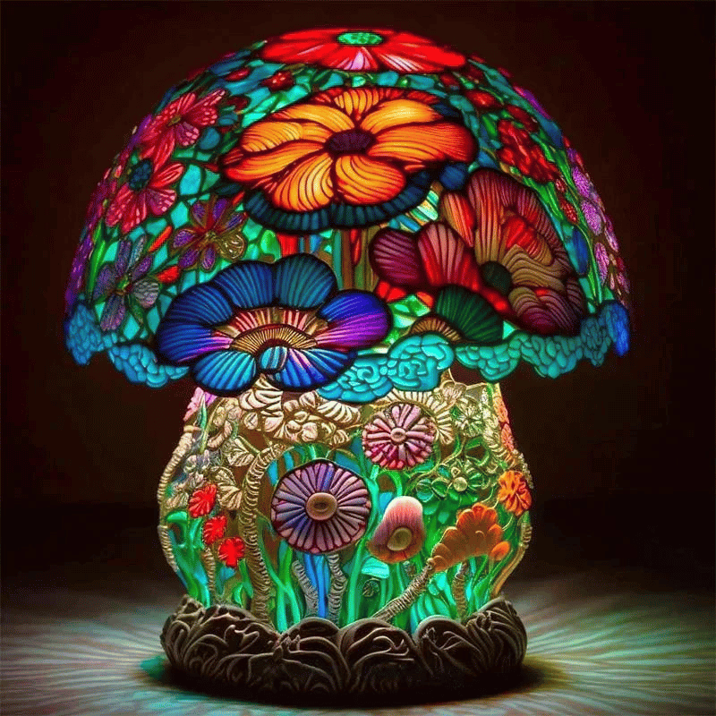 Buntglas Tischlampe - Dekoratives Gemütliches Leuchten