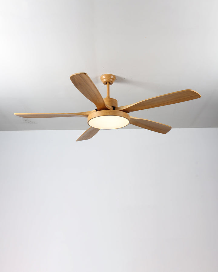 Skandinavischer Deckenventilator mit LED-Licht und Wendemotor