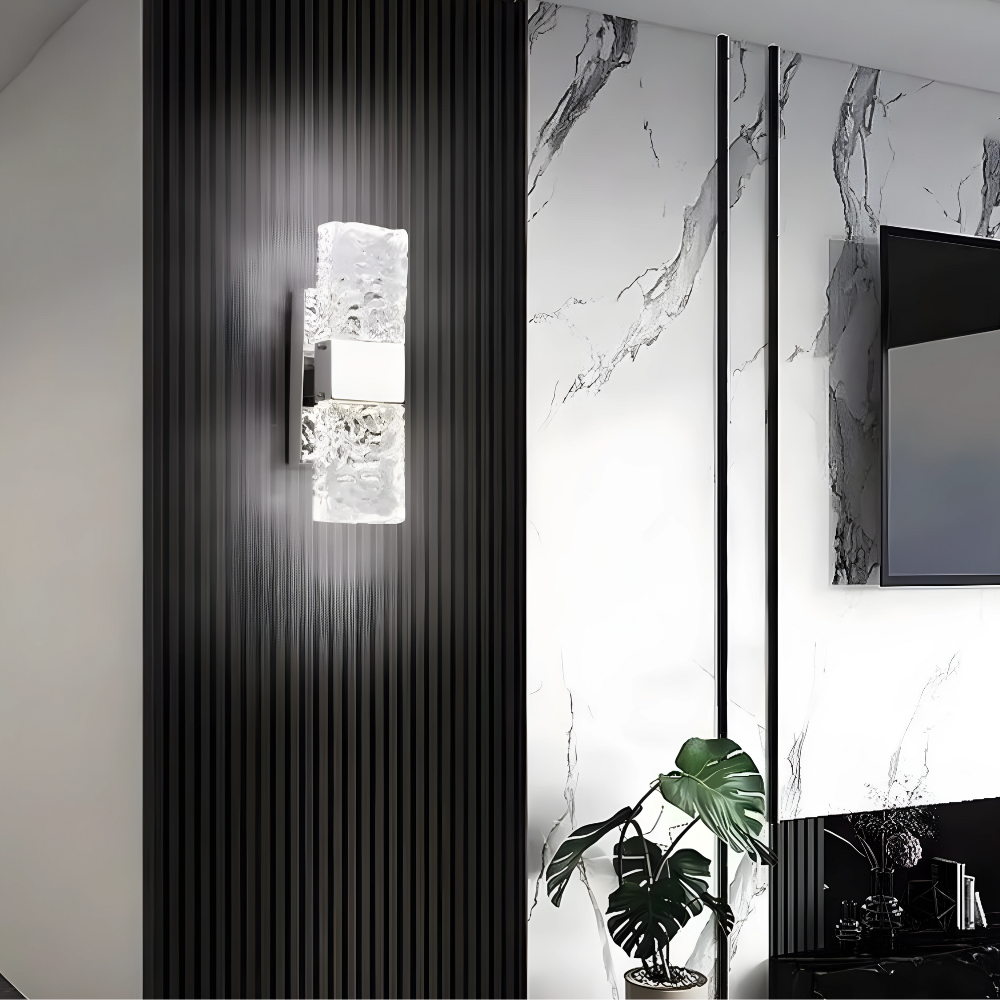 Luxuriöse elegante LED-Wandleuchte mit Kristalloptik für Wohnzimmer