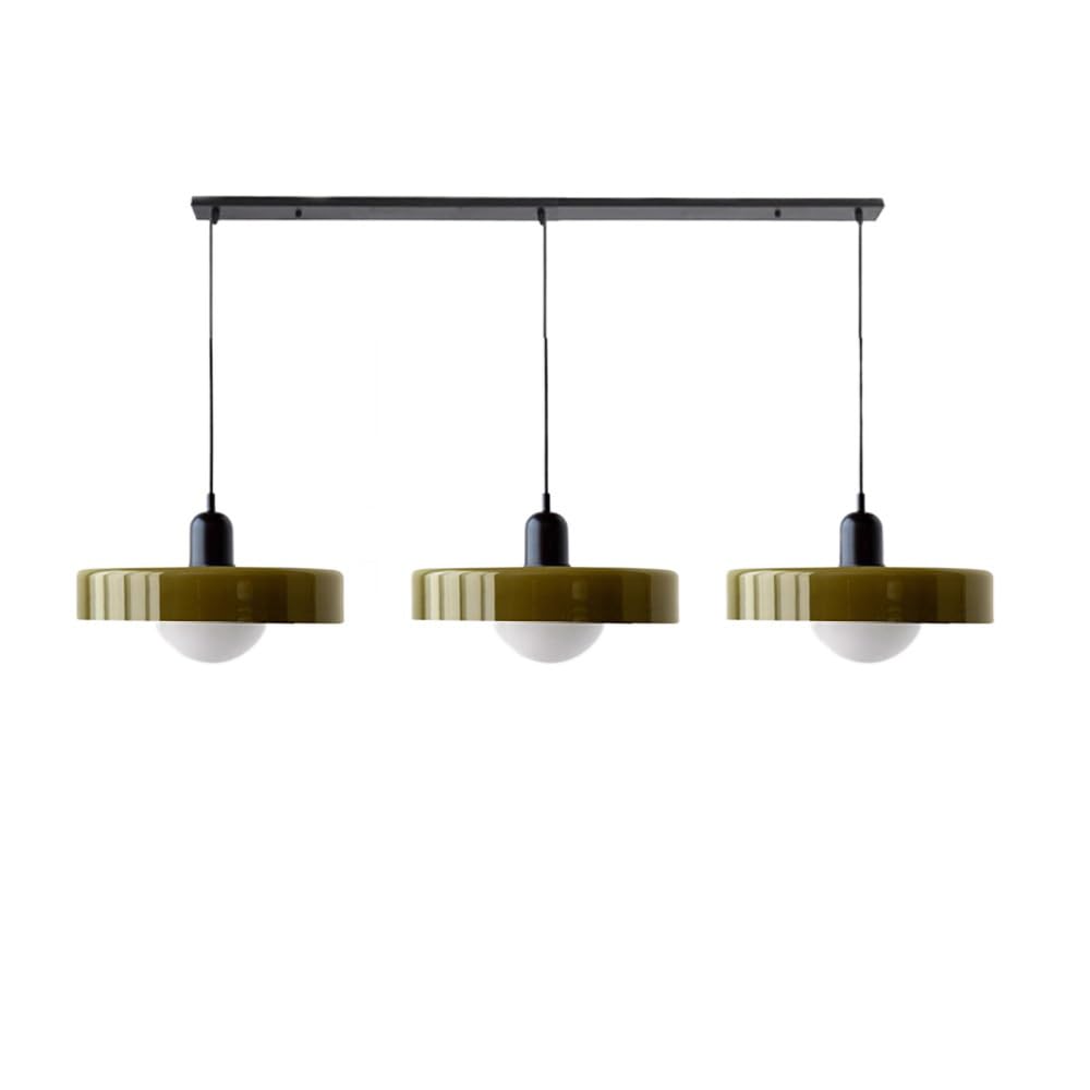LED Pendelleuchte mit farbigen Glasschirmen für Wohnzimmer und Esszimmer