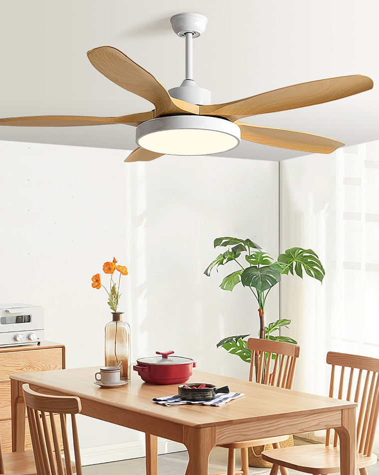 Skandinavischer Deckenventilator mit LED-Licht und Wendemotor
