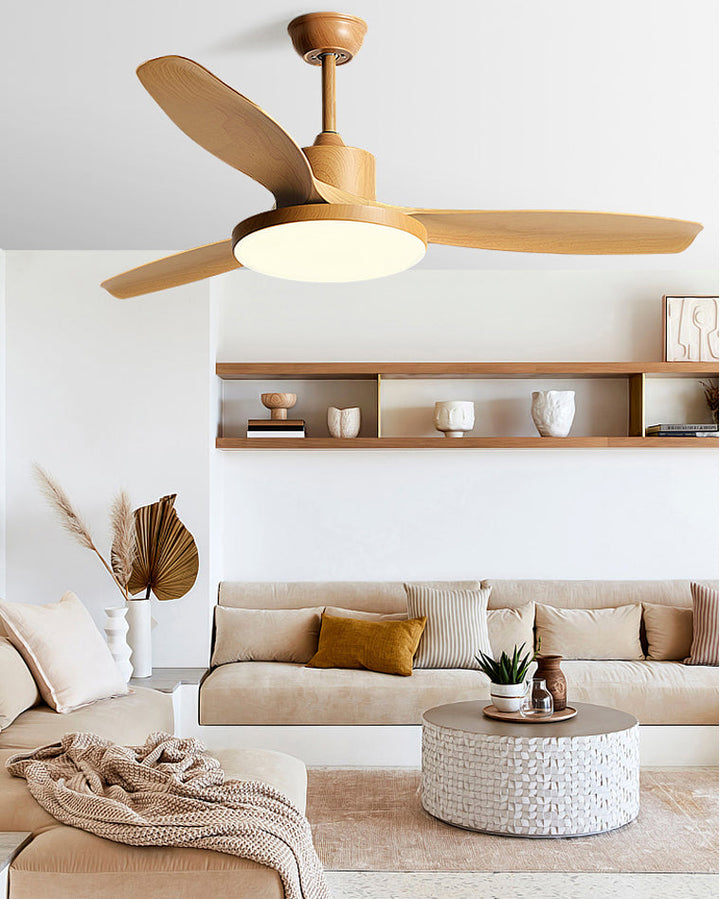 Skandinavischer Deckenventilator mit LED-Licht und Wendemotor