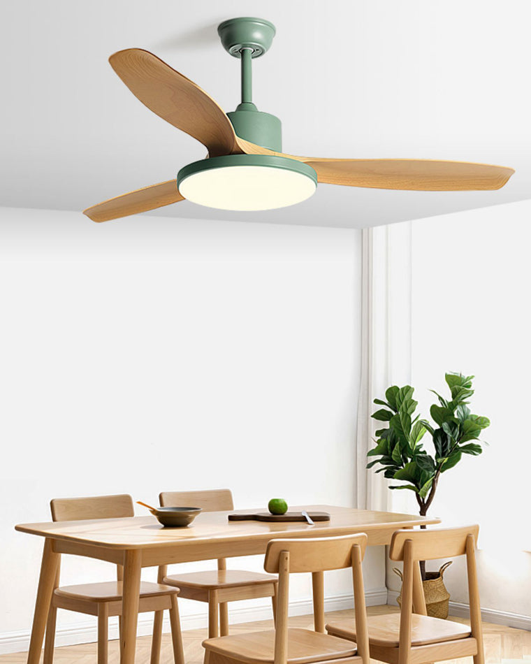 Skandinavischer Deckenventilator mit LED-Licht und Wendemotor