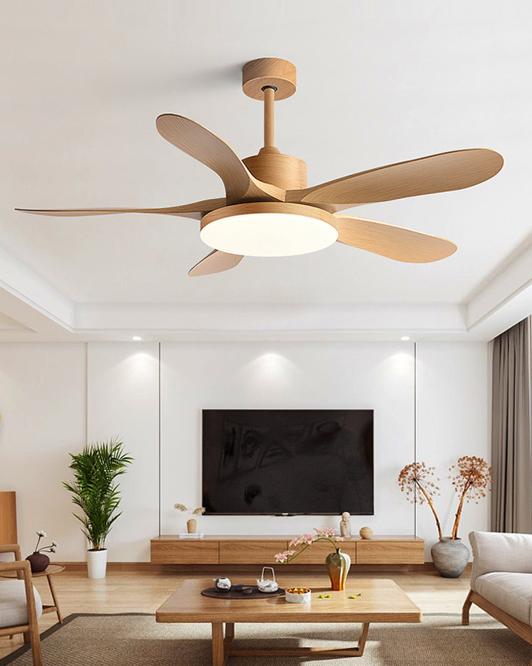 Skandinavischer Deckenventilator mit LED-Licht und Wendemotor