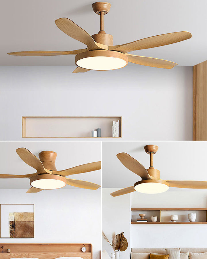Skandinavischer Deckenventilator mit LED-Licht und Wendemotor