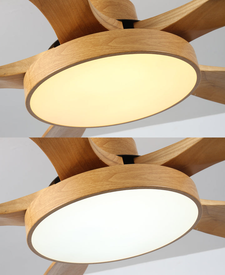 Skandinavischer Deckenventilator mit LED-Licht und Wendemotor