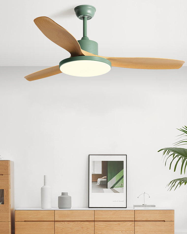 Skandinavischer Deckenventilator mit LED-Licht und Wendemotor